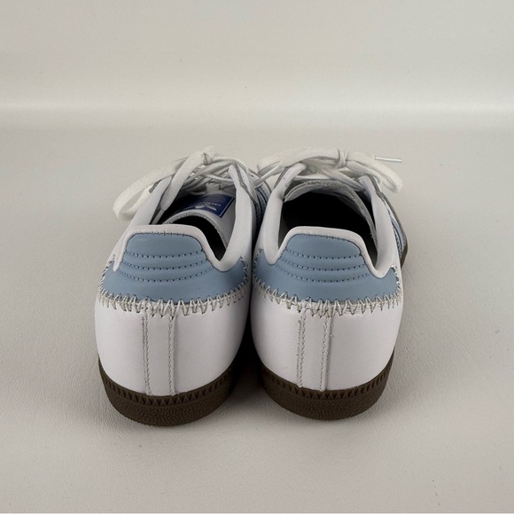 Adidas Samba White and Light Blue Shoes - Picture 4 of 8